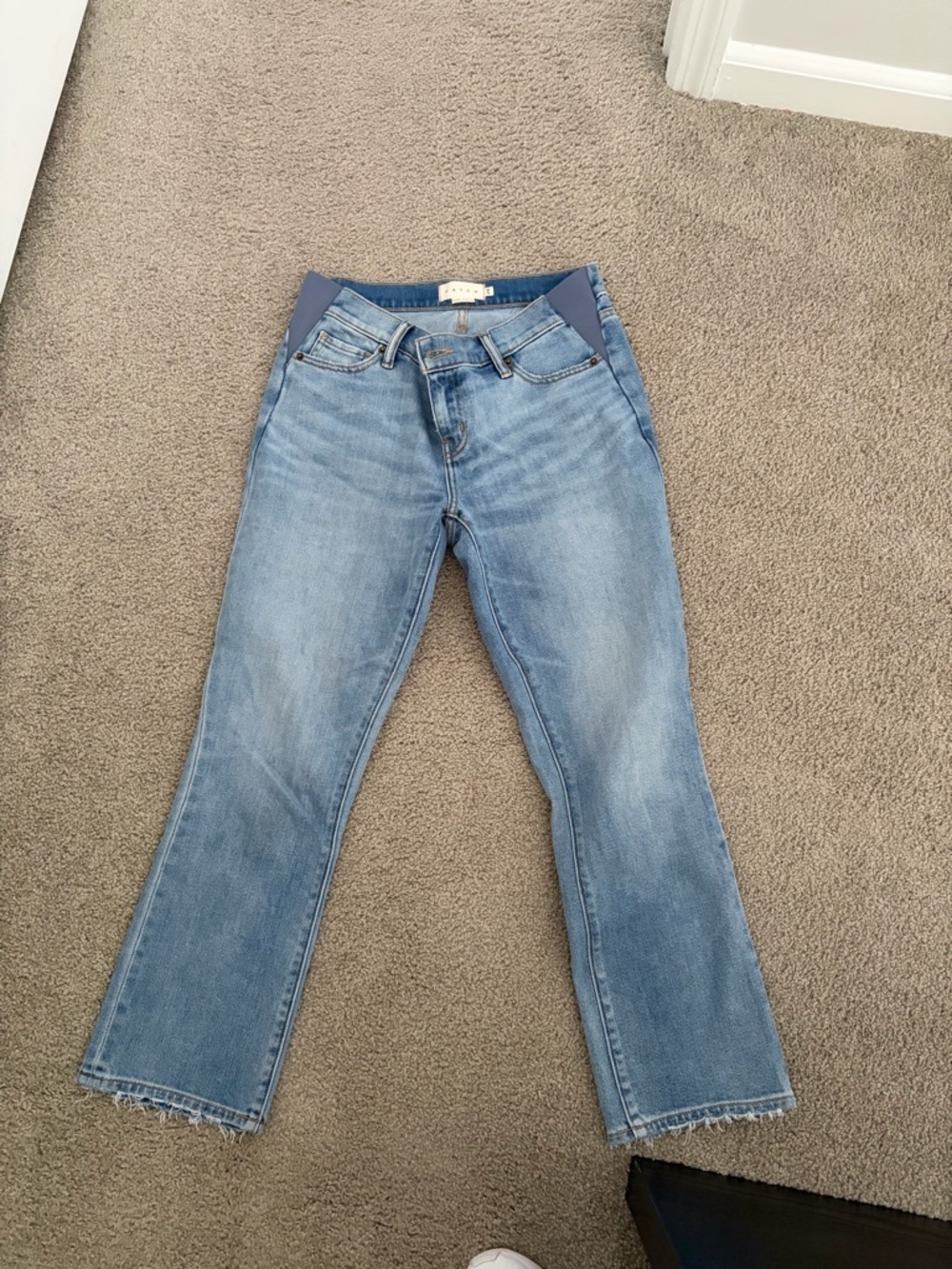 Hatch Light Wash Crop Maternity Jeans